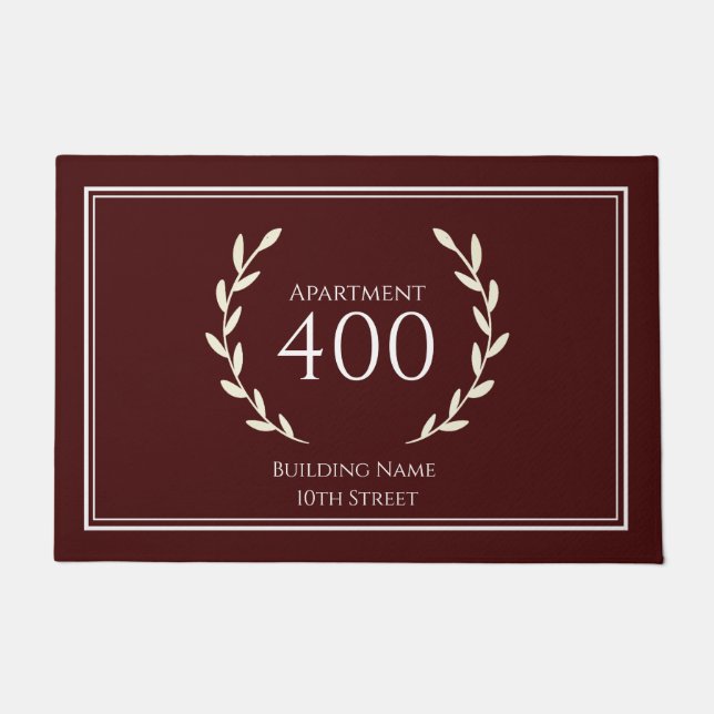 Entryway Deurmat - huisnummer en appartement (Voorkant)