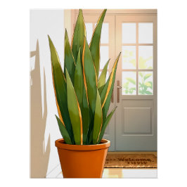 Entryway Potted Snake Plant-Positive Intentions Perfect Poster