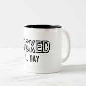 Entusiast de hele dag tweekleurige koffiemok (Voorkant rechts)