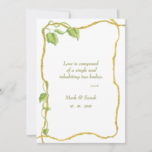 Entwine White P Invitation Kaart (Voorkant)