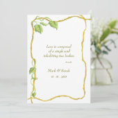 Entwine White P Invitation Kaart (Staand voorkant)