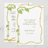 Entwine White P Invitation Kaart (Voorkant / Achterkant)