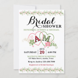 Entwined Hearts Bridal Shower Invitation Kaart