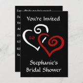 Entwined Hearts Bridal Shower Invitation Kaart (Voorkant / Achterkant)