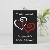 Entwined Hearts Bridal Shower Invitation Kaart (Staand voorkant)