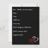 Entwined Hearts Bridal Shower Invitation Kaart (Achterkant)