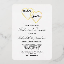 Entwined Hearts Rehearsal Dinner Folie Uitnodiging