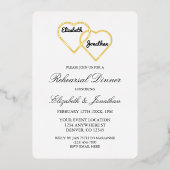 Entwined Hearts Rehearsal Dinner Folie Uitnodiging (Voorkant)