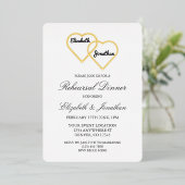 Entwined Hearts Rehearsal Dinner Folie Uitnodiging (Staand Voorkant)