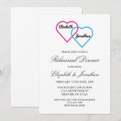 Entwined Hearts Rehearsal Dinner Kaart (Voorkant / Achterkant)