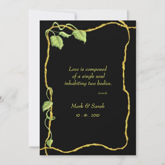 Entwining Vine Noir P Invitation Kaart (Voorkant)