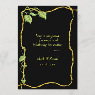 Entwining Vine Noir P Invitation Kaart