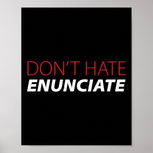 Enunciate Fun ASL Gebarentaal Lip Lezen Doof A Poster (Voorkant)