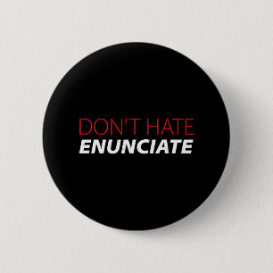 Enunciate Fun ASL Gebarentaal Lip Lezen Doof A Ronde Button 5,7 Cm