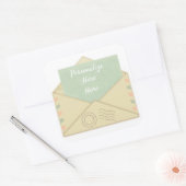  envelop en briefaankondiging vierkante sticker (Envelop)