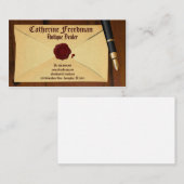  envelop en vulpen Antiek dealer Visitekaartje (Voorkant / Achterkant)