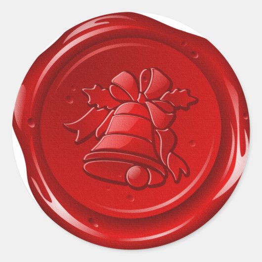 Envelop Kerst Sealing Wax Ronde Sticker (Voorkant)