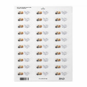 Envelop met eigen retouradres | Crane Bird Water Etiket (Full Sheet)