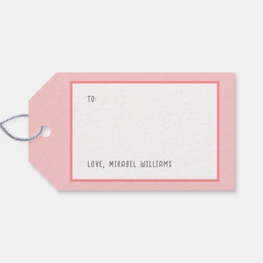 Envelop met Red Hearts-postzegel Cadeaulabel (Achterkant Horizontaal)