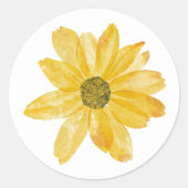 Envelop Plakker Sealer. Gele Bloem Sticker (Voorkant)