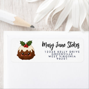 envelop RETOURADRES kerstpudding Etiket