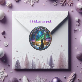 Envelop rond sticker sets, Winternachten