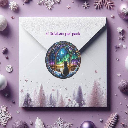 Envelop rond sticker sets, Winternachten