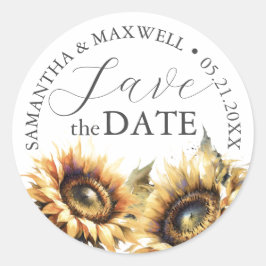 Envelop Seal Bruiloft Stickers Zonnebloemen