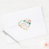 Envelop Seal Eenvoudig Modern Waterverf Bloemen Ro Hart Sticker (Envelop)