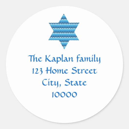 Envelop Seal Joods Hebreeuws Star of David Ronde Sticker (Voorkant)