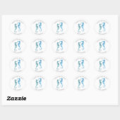 Envelop Seal Sticker, Blue Seahorse Baby shower Ronde Sticker (Vel)