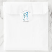 Envelop Seal Sticker, Blue Seahorse Baby shower Ronde Sticker (Tas)