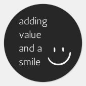 Envelop Sticker - Waarde toevoegen en een glimlach (Voorkant)