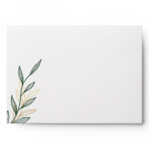 Envelop voor 5x7 uitnodiging Green Leaf Design