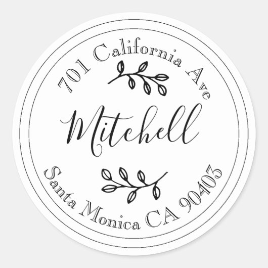 envelop voor gezinsadres ronde sticker (Voorkant)