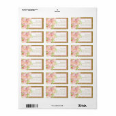 Envelope Adresetiket Waterverf Rose Bouquet Etiket (Full Sheet)