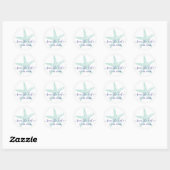 Envelope Seal Blue Blauwgroen Starfish Beach bruil Ronde Sticker (Vel)