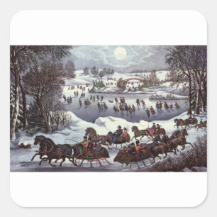 ENVELOPE SEAL : CENTRAAL PARK : New York : 1920 Vierkante Sticker