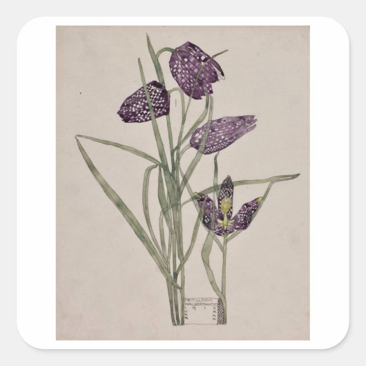 ENVELOPE SEAL : CHARLES RENNIE MACKINTOSH : 1915 VIERKANTE STICKER (Voorkant)