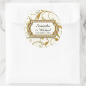 Envelope Seal Glam Old Hollywood Regency Black Str Ronde Sticker (Tas)