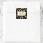 Envelope Seal Glam Old Hollywood Regency Black Str Vierkante Sticker (Tas)