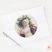 ENVELOPE SEAL : KLEINE MEISJE + CHRISTMAS TREE RONDE STICKER (Envelop)