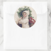 ENVELOPE SEAL : KLEINE MEISJE + CHRISTMAS TREE RONDE STICKER (Tas)