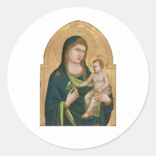 ENVELOPE SEAL : MADONNA & CHILD : GIOTTO : 1337 RONDE STICKER
