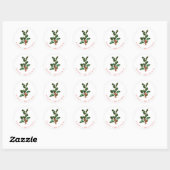 ENVELOPE SEAL : MERRY CHRISTMAS : HOLLY RONDE STICKER (Vel)