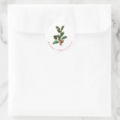 ENVELOPE SEAL : MERRY CHRISTMAS : HOLLY RONDE STICKER (Tas)