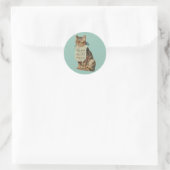 ENVELOPE SEAL MET CAT-ILLUSTRATIE RONDE STICKER (Tas)
