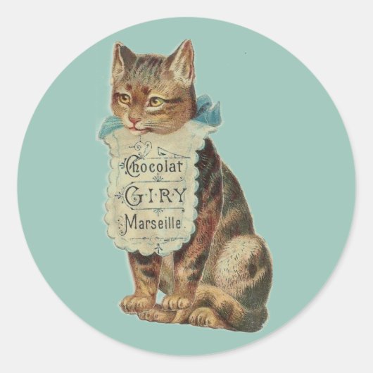 ENVELOPE SEAL MET CAT-ILLUSTRATIE RONDE STICKER (Voorkant)