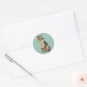 ENVELOPE SEAL MET CAT-ILLUSTRATIE RONDE STICKER (Envelop)