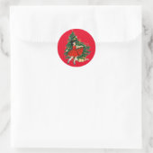 ENVELOPE SEAL MET VINTAGE CHRISTMAS-AFBEELDING RONDE STICKER (Tas)